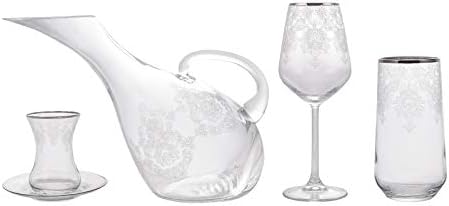 Karaca Fine Pearl Helen 49 Parca Bardak Seti Platin Amazon Com Tr