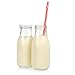 Glass Milk Bottles with Lids 11oz (12-Pack), Juice Bottles with Lids, Vintage Breakfast Shake Container, Vintage Drinking Bottles for Party, Glass Bottle with Straw and Lid for Kids, Milk Glass Set