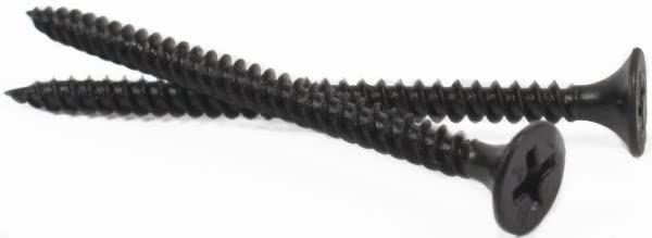 Photo 1 of #8 x 2" Fine Drywall Screws/Phillips/Bugle Head/Steel/Black Phos / 2,000 Pc. Carton