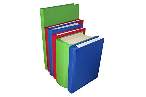 6 Pack Stretchable Book Covers: Jumbo Size, Reusable, Washable, Fits Hardcover Textbooks from 8" x 9.5" up to 10" x 15" (2 Red, 2 Green, 2 Blue)