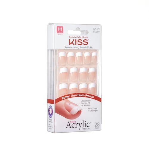 Kiss Salon Acrylic French Nails 28pc Rumour Mill KSA12, white - Image 5