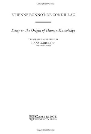 Condillac essay on the origin of human knowledge picture