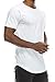 JC DISTRO Mens Hipster Hip Hop Cotton eLong Round Scallop Hemline Tshirt White Large