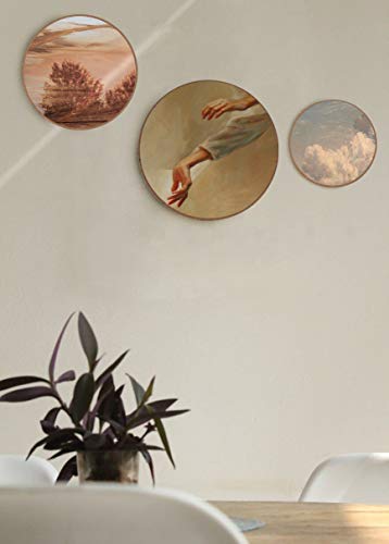 Wood Canvas Boards for Painting, 3 Pcs Round Unfinished Wood Paint Pouring Panel Boards, 0.6" Deep Cradle Artist Wood Painting Boards for Painting, Art & Craft (5.7", 7.8" & 9.7" Diameter)