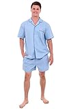 Del Rossa Men's 100% Cotton Woven Pajama Shorts Set