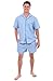 Del Rossa Men's Cotton Pajamas, Short Button-Down Woven Pj Set