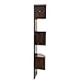 Danya B. Large Rustic Decorative 5-Tier Corner Floating Wall Mount Display Shelving Unit (Walnut)
