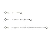 Minidream Set of 3 Sterling Jewelry Extenders Silver (1.5inch,2.5inch,3.5inch)