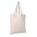  BagzDepot 12 Pack Durable Cotton Canvas Reusable Blank 15inch x 16inch Standard Size Grocery Plain Tote Bags with 21 inches Supportive Fabric Handles No Bottom Gusset - Natural