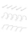 Mudder 15 Pieces Clear Nose Ring Flexible Acrylic Nose Stud Retainer for Body Piercing (3 Styles)