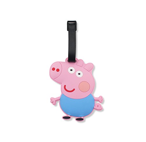 Finex Set of 4 Peppa Pig and Family Travel Luggage Tags Bag Tag with Adjustable Strap George Daddy Mommy Mummy Pig