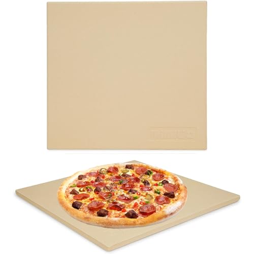 Mimiuo Rectangular Cordierite Pizza Stone for Ooni, for Preparing Bread, Tarte Flambée and Pizza, for Oven and Barbecue, Oven and Grill, Gas, 33 x 33 cm