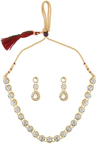 Zaveri Pearls Jewellery Set For Women (Golden) (ZPFK8875) price in