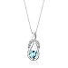 PEORA Swiss Blue Topaz Infinity Pendant Necklace for Women 925 Sterling Silver, Natural Gemstone Birthstone Solitaire, 0.50 Carat Round Shape 5mm with 18 inch Chain