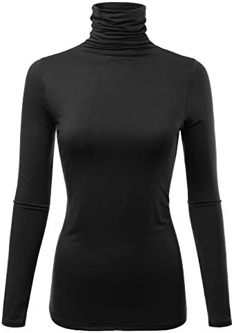 FASHIONOMIC Womens Premium Long Sleeve Turtleneck Lightweight Pullover Top Sweater (S-3X, Made in USA)