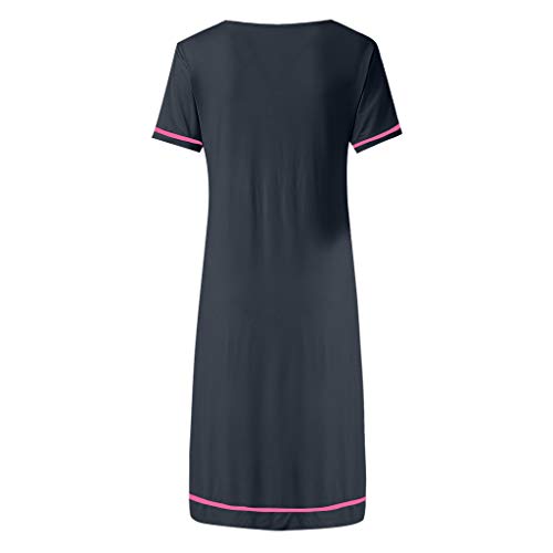 Sttech1 Maternity Gown Womens Nursing Nightwear Button Up Hospital Nightdress