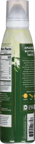 4TH & HEART ORIGINAL GHEE OIL NON-STICK COOKING SPRAY, MADE WITH GRASS-FED, PASTURE-RAISED GHEE, KETO, LACTOSE-FREE, CERTIFIED PALEO BAKING SPRAY (5OZ)