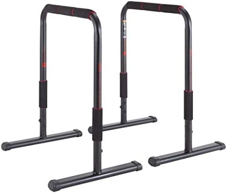 GUOOK Fitness Home Parallel Bars Horizontal Bar Workout Dip Bar Dip Station Push Up Bars Equalizer Training Equipment (Color : Black, Size : 65x47x78cm)
