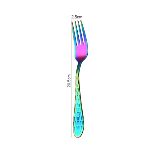 4PCS Stainless Steel Spoons Set, Jiayit 4PCS/Set Stainless Steel Upscale Dinnerware Flatware Cutlery Fork Spoon Teaspoon (Multicolour)