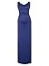 Womens Sleeveless Side Ruched Split Bodycon Maternity Maxi Dress Slim Round Neck Casual Pregnancy Tank Dress Navy Blue