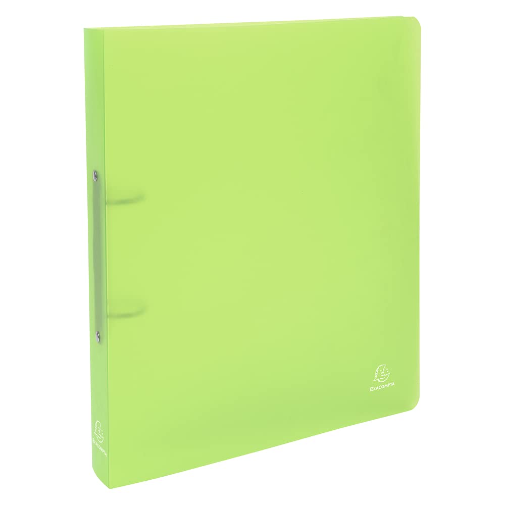 Exacompta - Ref.54363E - Box of 5 semi-rigid PP Chromaline binders - 2 round rings, diameter 30 mm - Spine 40 mm - External dimensions: 32 x 26.8 cm - Format to be filed A4 Maxi - Colour: green