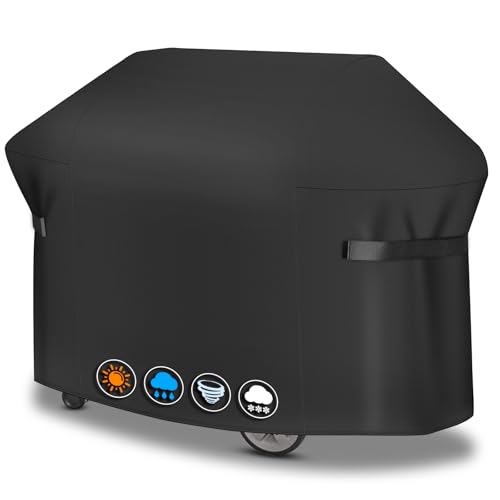 Sonharlar Grillabdeckung Wetterfest 165 cm - 7131 Grillabdeckungen für Weber Genesis 400 Serie 4 Brenner Grill, PU abdeckhaube für Weber Genesis E435,