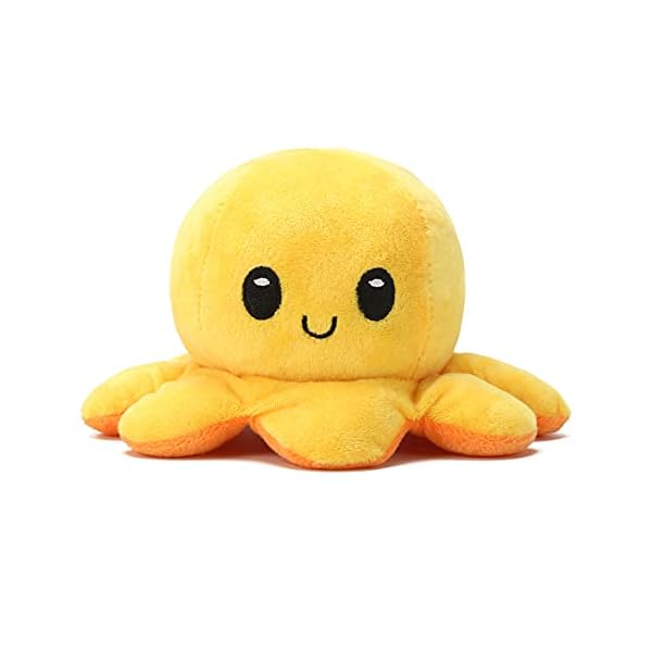 Weilisi-Reversible-Octopus-Plush-ToyOctopus-Reversible-PlushieDouble-Sided-Flip-Mood-Octopus-for-KidsGirlsBoysFriends-orange Weilisi Reversible Octopus Plush Soft Toy 20 cm,Octopus Reversible Plushie,Double Sided Flip Mood Octopus Gift for Kids…