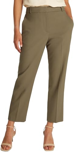 Pantalón de Tela Mujer Core Slim Straight Fit, Marrón (Tundra Brown), 40