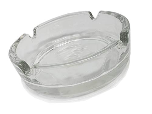 Premium Glass Ashtray (3 Pack) Clear, Classy Round Durable & Thick