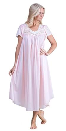 miss elaine nightgowns polyester pink sleeve silk
