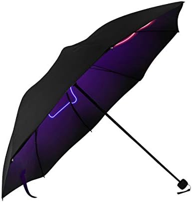 Umbrella Survey Neon Icon Choice Between Funny Underside Printing Compact Travel Sun Umbrella Parasol Anti Uv Foldable Umbrellas With 95% Uv Protection For Women Men Lady Girl