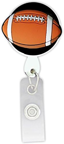 Football 3D Rubber Retractable Badge Holder