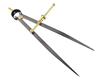 Toolmaker's &ldquo;Yankee&rdquo; Quick-Spring Nut, Rapid Adjust, Spring Dividers Calipers Compass, 0-8.5&rdquo; / 215 mm Range, Brass Fulcrum and Fine Adjustment Mechanism, Flat Leg, C7-8