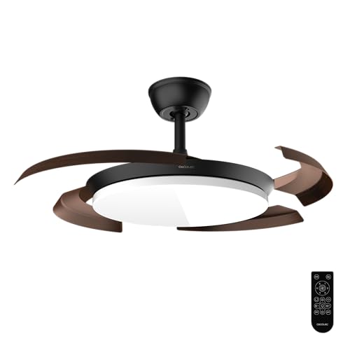 Deckenventilator EnergySilence Aero 4500 Puzzle Invisible Black&DarkWood. 30W DC-Motor, 4 Hocheffiziente Flügel, 6 Einstellbare Geschwindigkeitsstufen, mit Sommer-/Winterfunktion