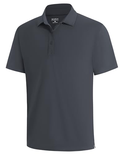 Runhit Men's Polo Shirts Short Sleeve Quick Dry Golf T Shirts Lightweight Performance Collared Shirt for Casual Work Athletic Dark Grey 5XL at Amazon