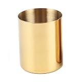 MultiBey Golden Pen Holder Simple Rose Gold Flower Mini Vase (Gold)