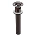 Angle Simple Bathroom Sink Drain with Overflow, Brass Pop Up Vanity Sink Drain Stopper Oil-Rubbed Bronze