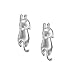 S.Leaf Cat Stud Earrings Sterling Silver for Women