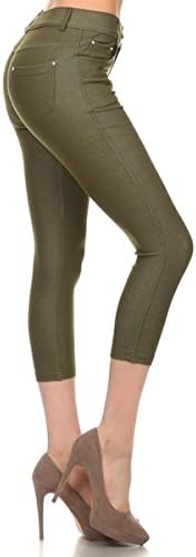 Solid Color Capri Fashion Jeggings
