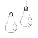 Novelty Gifts Set of 2 Hanging Light Bulb Terrarium, Clear Glass Air Plant Terrariums With Hanging String, Glass Votive Holders
