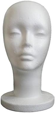 Styrofoam Head Mannequins,Female Model Head Wig Stand,Manikin Head Model Foam, Display Women's Wigs Hats &amp; Hairpieces