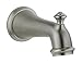 DELTA FAUCET Part number RP34357SS is a stainless tub spout with a pull up diverter.