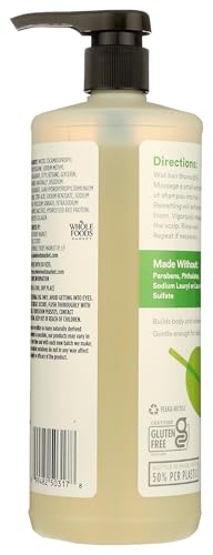 365 BY WHOLE FOODS MARKET, VOLUME & THICKNESS SHAMPOO WITH RICE PROTEIN & COLLAGEN, ROSEMARY MINT SCENT, 32 FL OZ