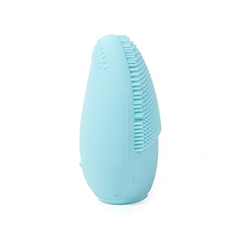 Mini Silicone Facial Cleansing Brush - FEITA Waterproof Silicon Face Cleaner and Electric Masager System for All Skin Types (Blue)