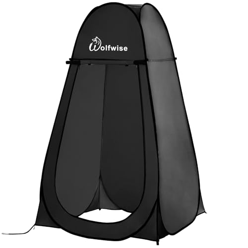 Wolfwise Pop Up Shower Tent, Portable Instant Changing Tent with Ventilation Window & Carry Bag, Privacy Bathroom Toilet for Beach, Camping & Outdoor, Width 47.2", Height 74.8", Blue