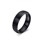 Zealmer Men's Classic Black Titanium Steel Ring Plain Wedding Band Ring Polished Charm Matte Finished 12