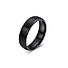 Zealmer Men's 6mm Matte Brushed Black Titanium Ring