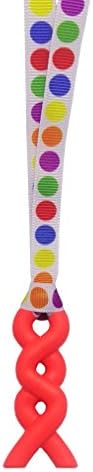 Sensory Oojamabobs - Squiggle Pendant chew Necklace - Autism - Red (54cm, Spots)