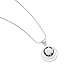 925 Sterling Silver Shiva Eye Abalone Shell Inlay Triple Circle Round Pendant Necklace, 18
