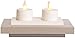 Set of 2 Luminara Rechargeable Tea Light Flameless Candles: 2 White, Unscented Flameless Votive Candles with Decorative Charging Base